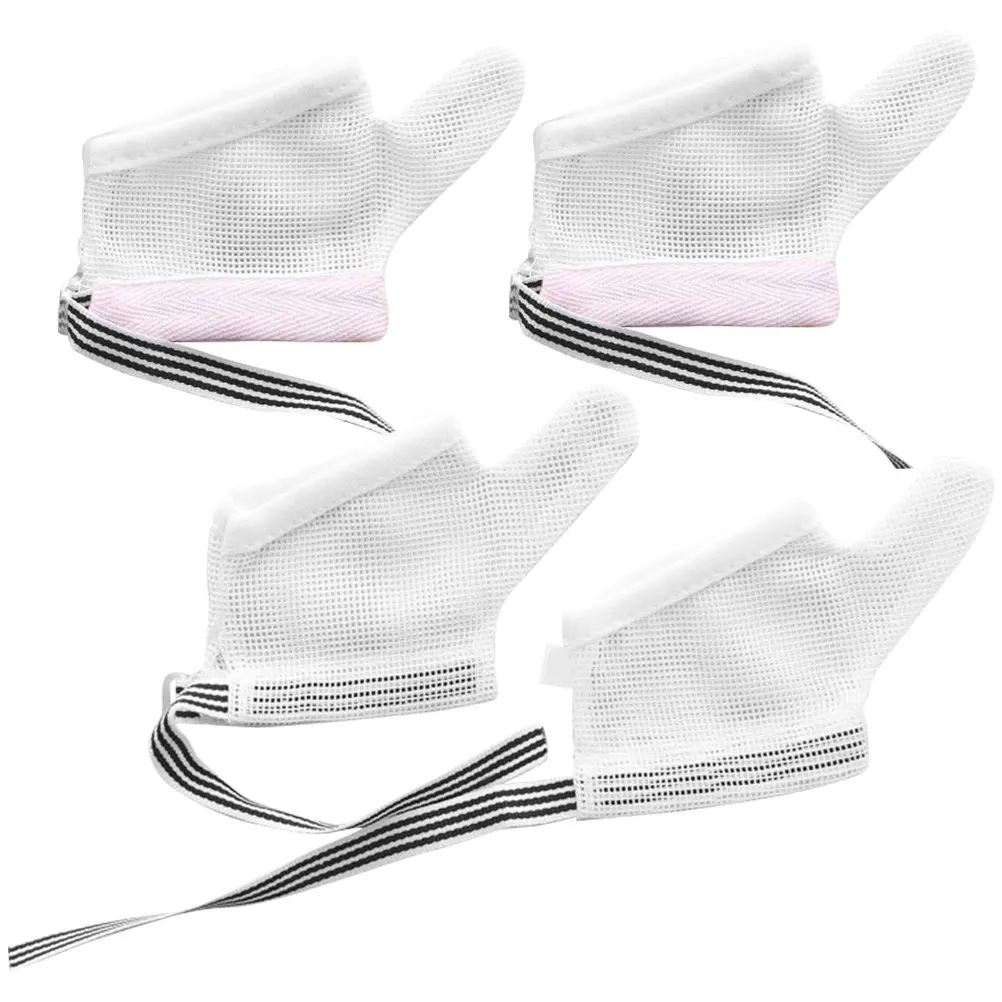 

2Pairs Baby Anti-Sucking Gloves Breathable Nylon Adjustable Infant Stop Finger Sucking Gloves Protective Mesh Design Comfortable