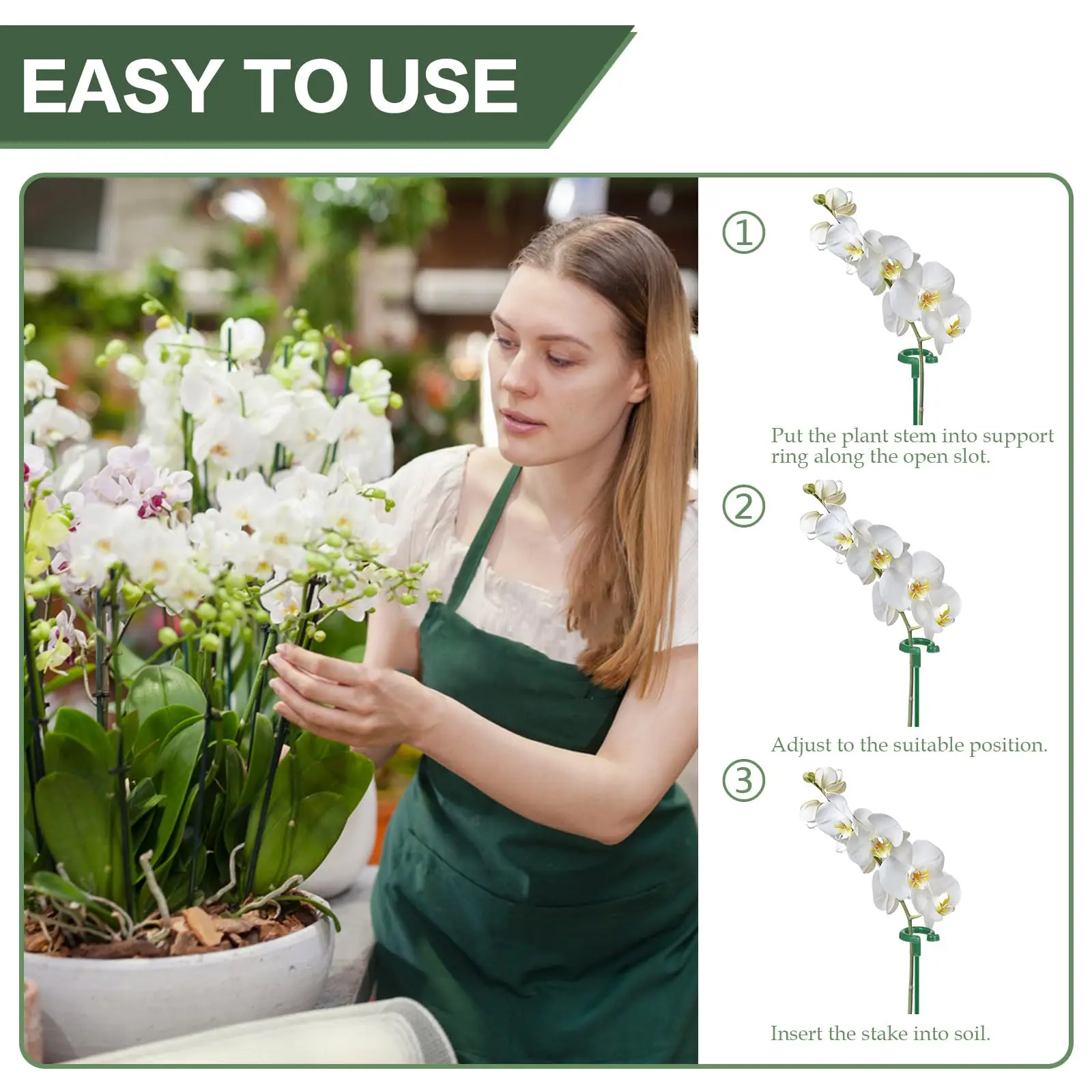 5/10PCS Anlage Unterstützt Stehen Schmetterlinge Orchidee Blume Topf Befestigungs Stangen Wiederverwendbare Gemüse Schutz Befestigungs Werkzeug Gartenarbeit Su – Detail 5