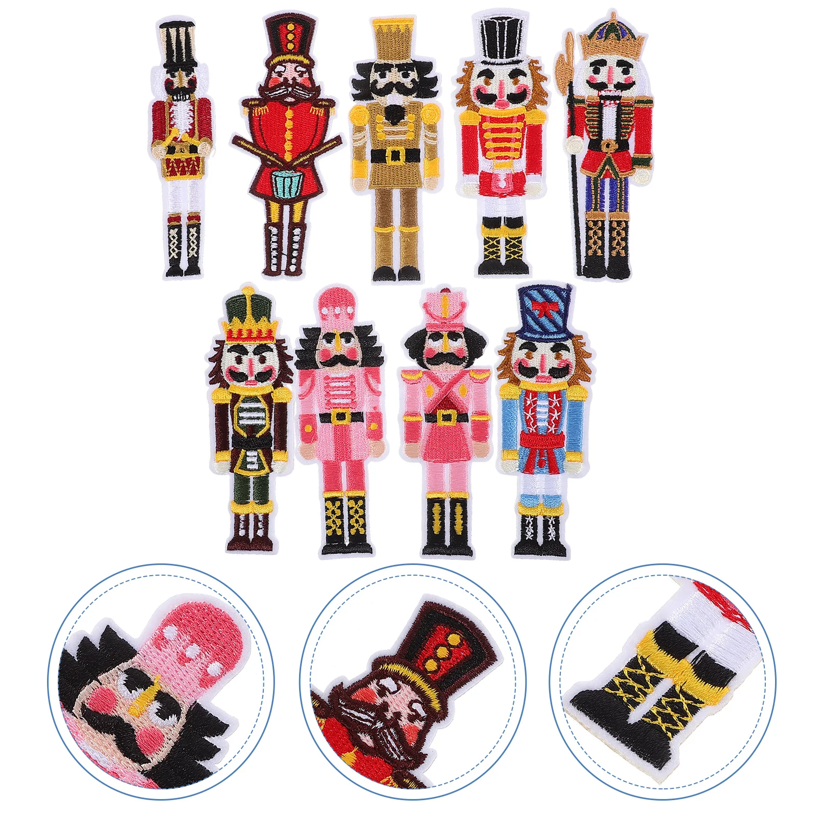 9 Pcs Stickers Sewing Patches Repair Iron Combination Embroidered DIY Clothes Nutcracker Child