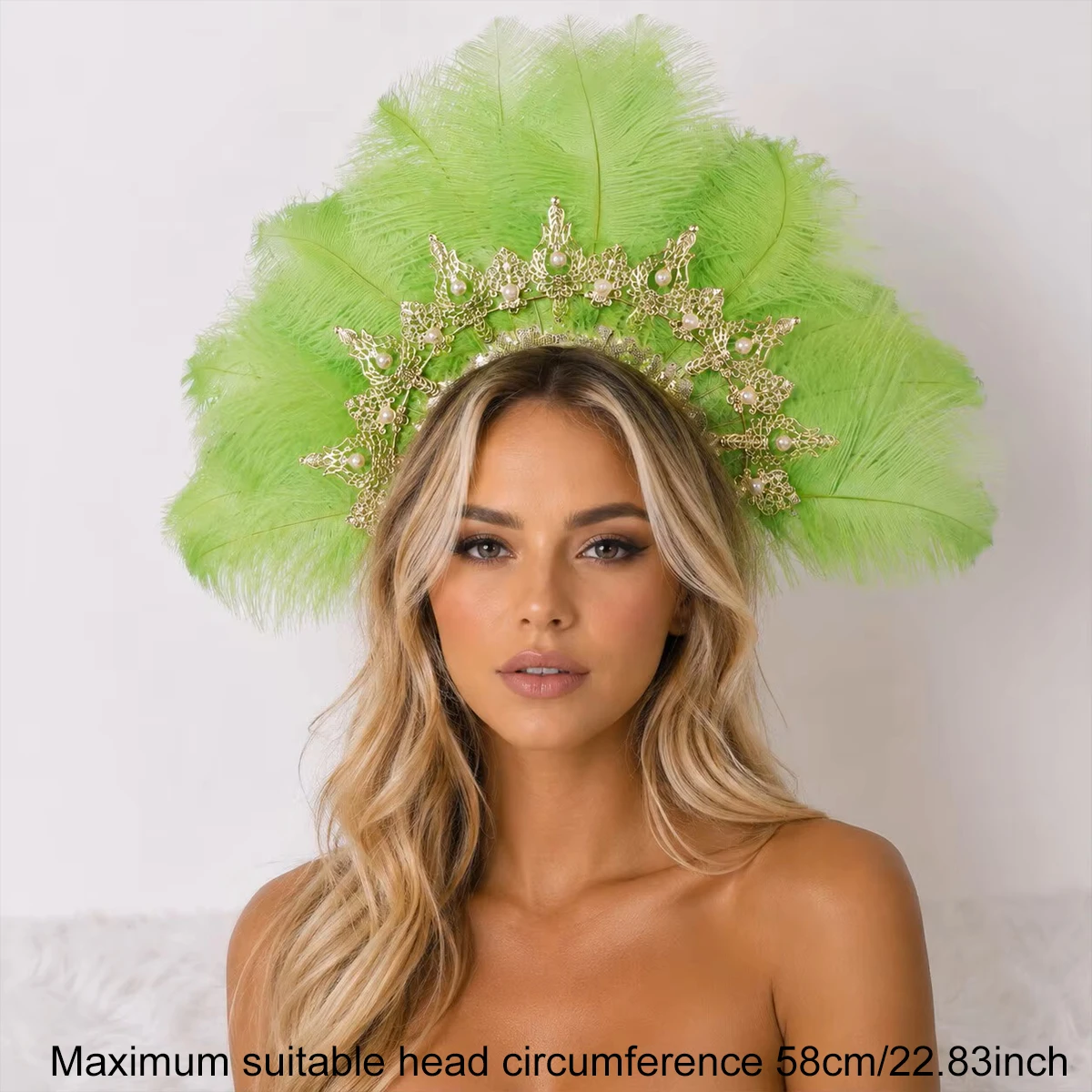 Solid Color Feather Headband Decorative Headwear Suitable For Halloween Masquerade Parties Carnival Parades And Costume