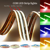 COB LED strip with white/Natural white/warm white/red/green/blue/yellow light Low voltage high brightness lighting strips 12/24V