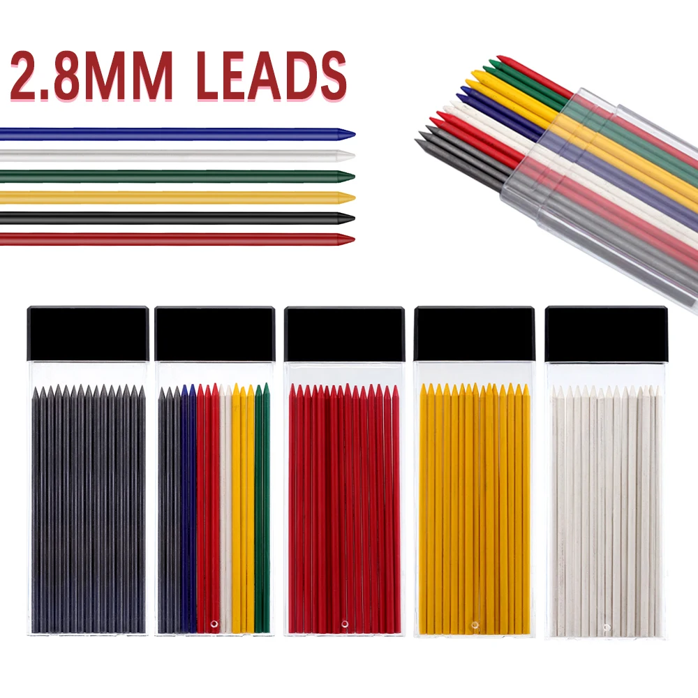 15Pcs/box 2.8mm Woodworking Automatic Pencil Lead Multicolor