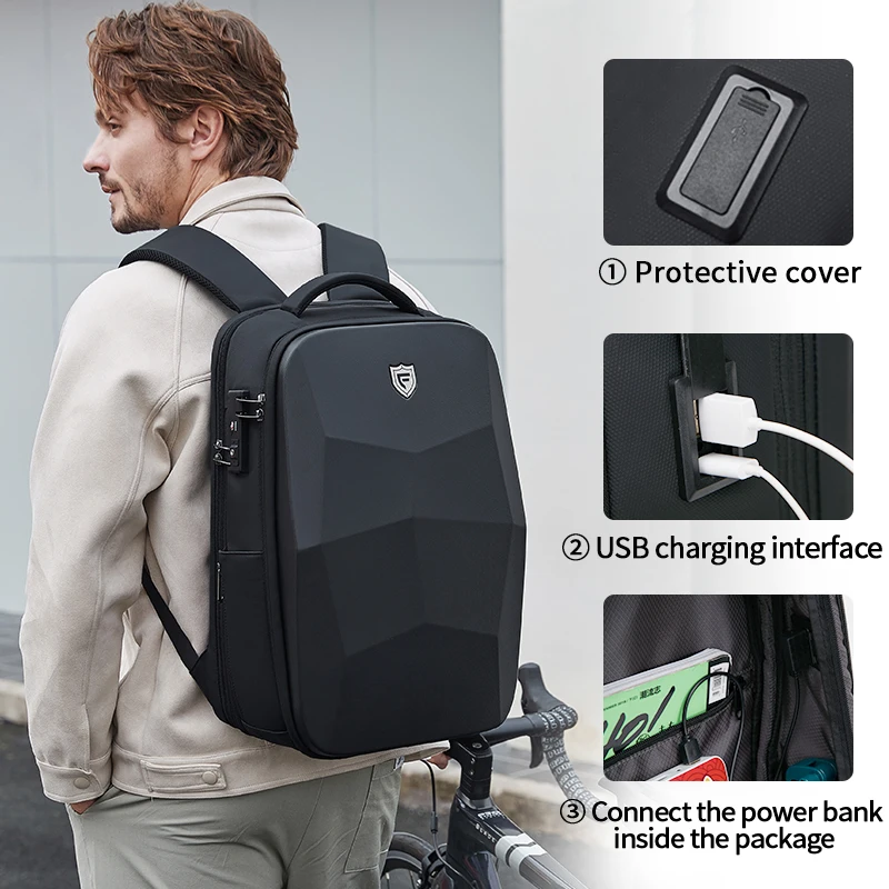 Fenruien-حقيبة ظهر مقاومة للماء مضادة للسرقة متعددة الوظائف للرجال ، حقائب ظهر للكمبيوتر المحمول ، حقائب سفر للعمل ، جديدة ، من Fenruien #6