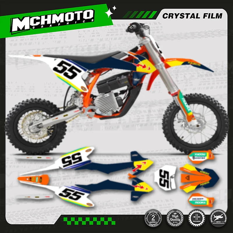 

MCHMFG Motorcycle Graphics Background Decal Adhesive Stickers Kits For KTM 2016-2021 SX50 Number Name Custom