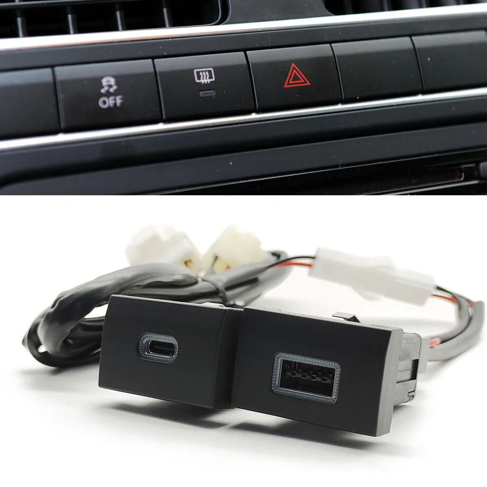 

1 шт., автомобильное USB-разъем для автомобильного зарядного устройства, USB-разъем для зарядки, адаптер питания типа PD для VW Volkswagen POLO 2011-2013