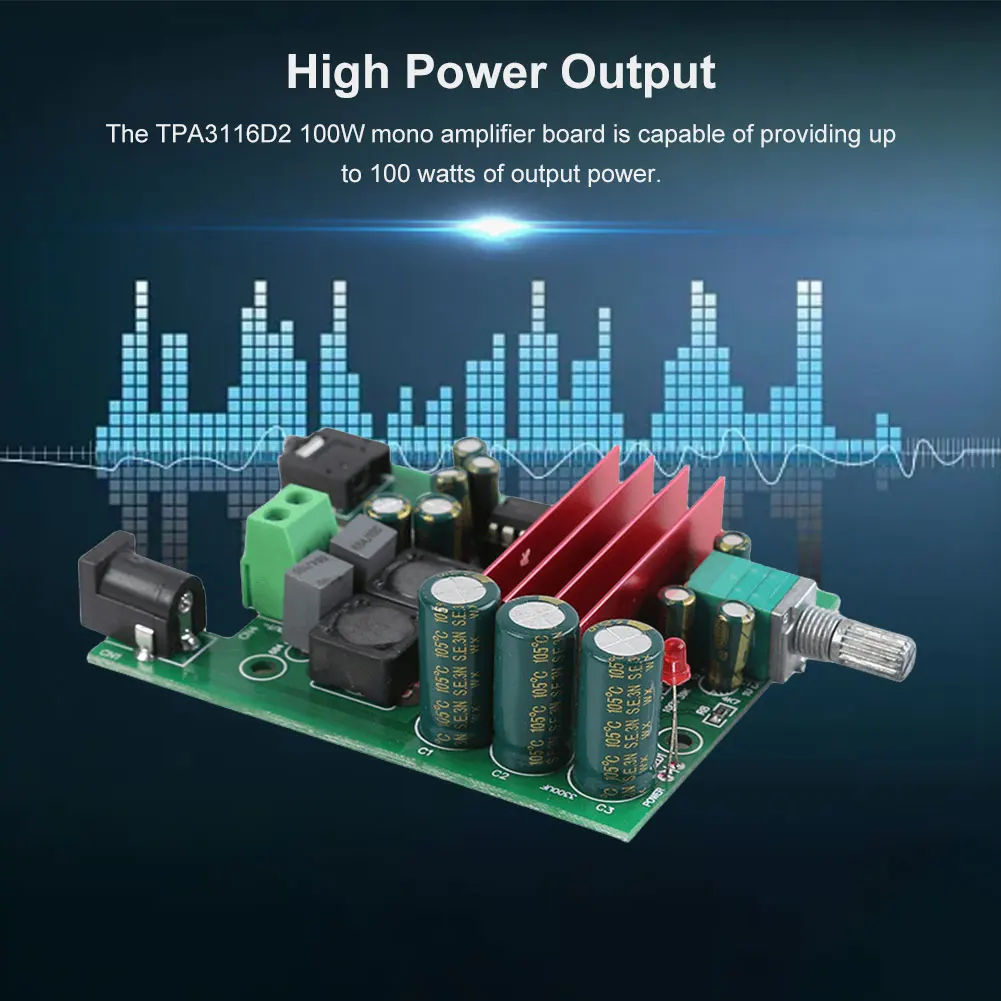 TPA3116D2 Subwoofer Digital Power Amplifier Board 100W Audio Stereo Amplifier Board NE5532 OPAMP HiFi Low Distortion