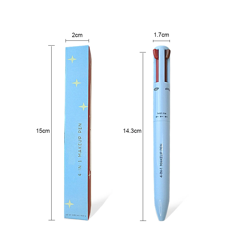 4in 1多機能メイクアップペン,アイブロウペンシル,耐久性があり,持ち運びが簡単,ナチュラル化粧品
