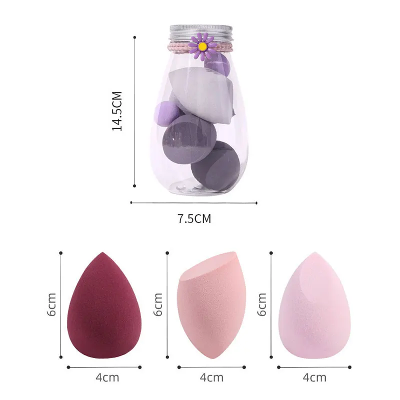 6Pcs Makeup Sponge Puff Set Soft Beauty Egg with Box Professional Cosmetic Sponge Foundation Powder Sponge Makeup Accessories