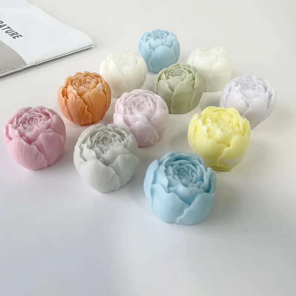 3D Flowers Silicone Candle Mold DIY Rose Ice Cube Soap Chocolate Cake Decoration Baking Mold Handmade Gypsum Resin Clay Made
