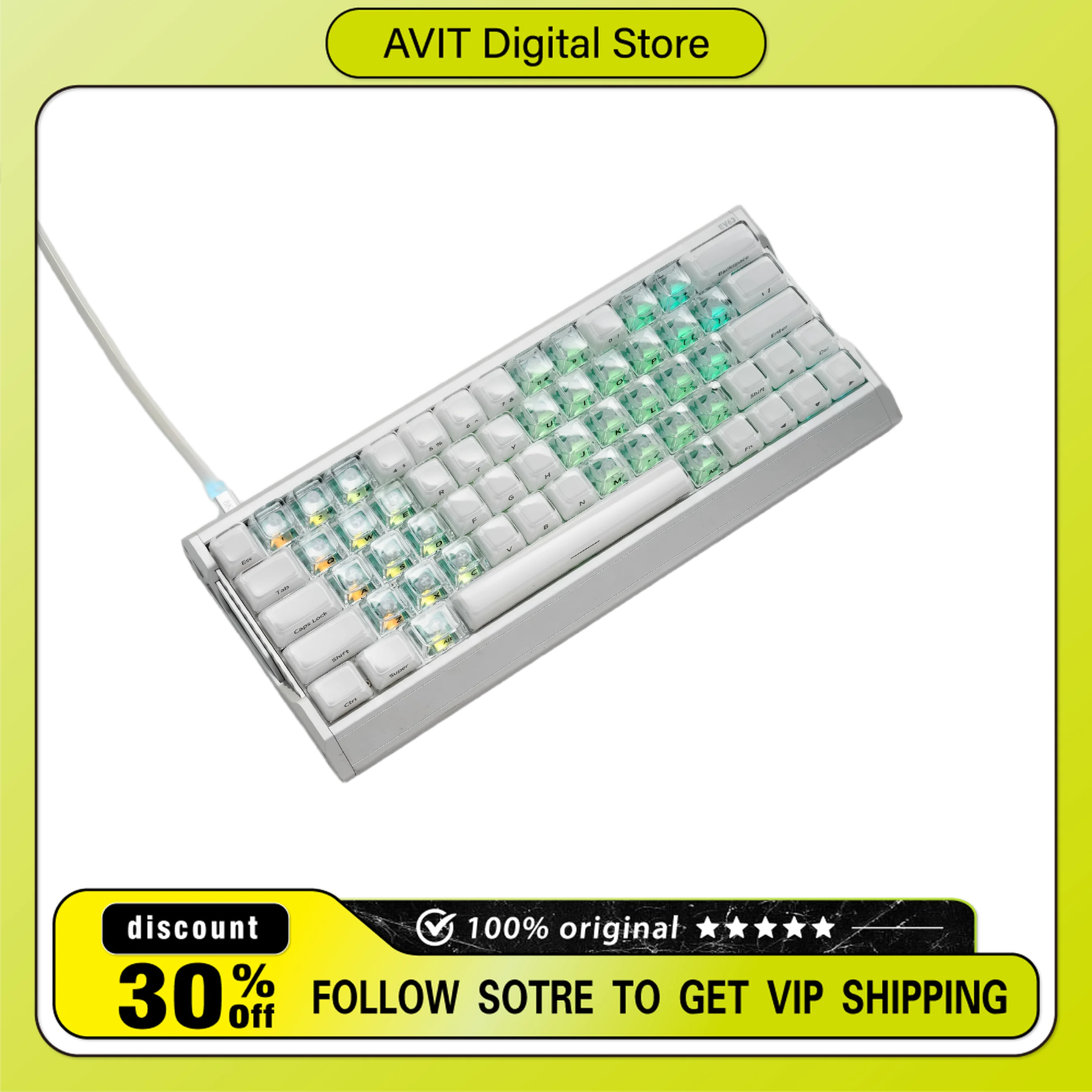 Jelly 2.0 MDA Profile Crystal Jelly Transparent Keycap DIY Backlit Custom Pc Gaming Classic Suit Suit West Lake Water ESC Gifts