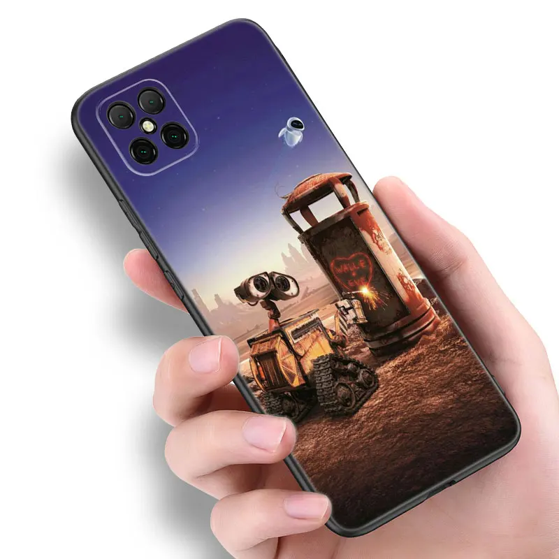 Cute Robot WALL-E Black Silicone Phone Case For Huawei Nova 8 9 10 SE 11 Ultra 12 Pro 7i 8i 11i 11E Y70 Plus Y60 Y61 Y71 Y90 Y91