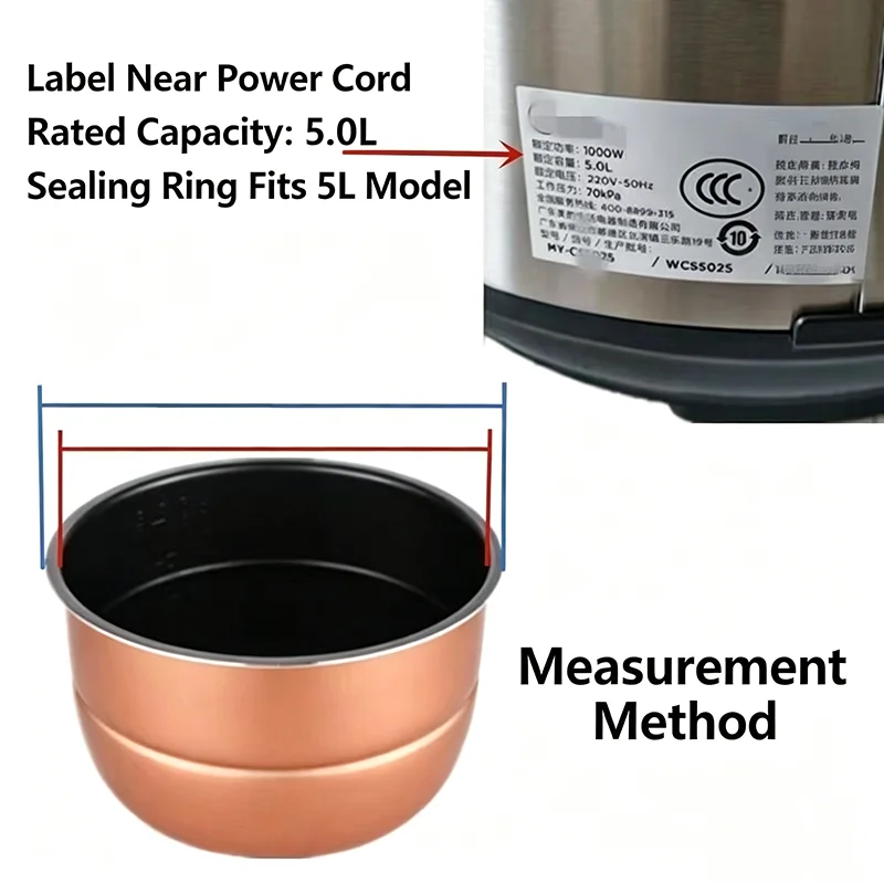 Electric Pressure Cooker Silicone Sealing Ring Gasket Replacement Rubber Gasket Seal Ring Accessories for 2‑8L Pressure Cooker