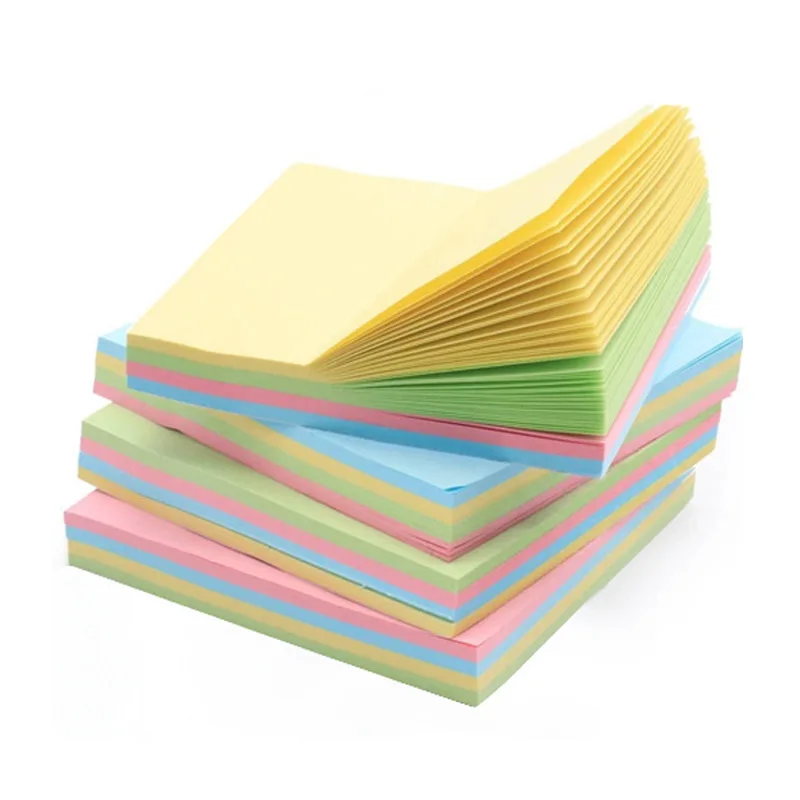 100sheets/pc Office Colorful Memo Pad 7.6*7.6cm Sticky Note for Staff Students Stationery Writing Pads Journaling Notepad