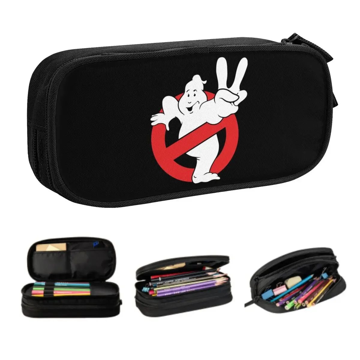 Custom Ghostbusters Logo Kawaii Pencil Case Girl Boy Large Capacity Classic Movie Pencil Box Students Stationery
