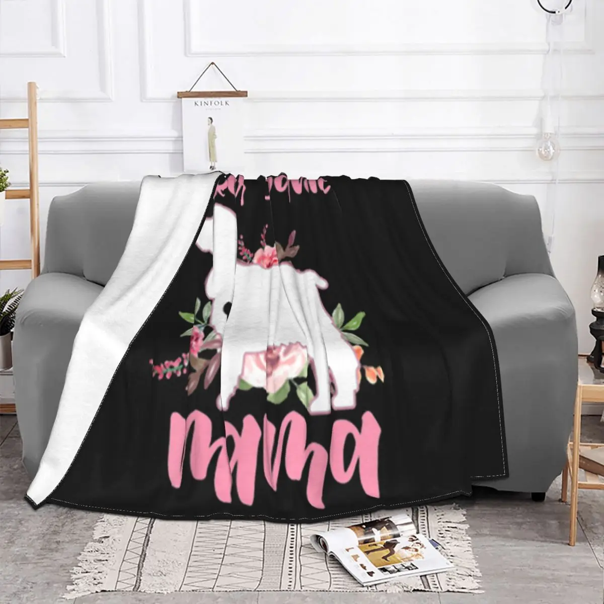 Awesome Funny Cocker Spaniel Mama Flower Mom Dog Lovers Gift Anime Normal Normal Pure Throw Blanket