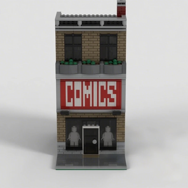 

979pcs MOC Comicbook Store Interior Modular Streetscape Model Building Blocks Christmas Gifts Construction Toy Brick Kids DIY