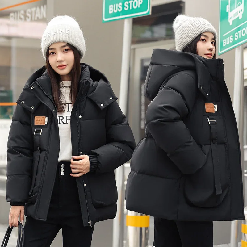 2024 New Winter Jacket Coats Women Parkas Female Down Cotton Jackets Hooded Overcoat Thick Warm Windproof Casual Student Coat