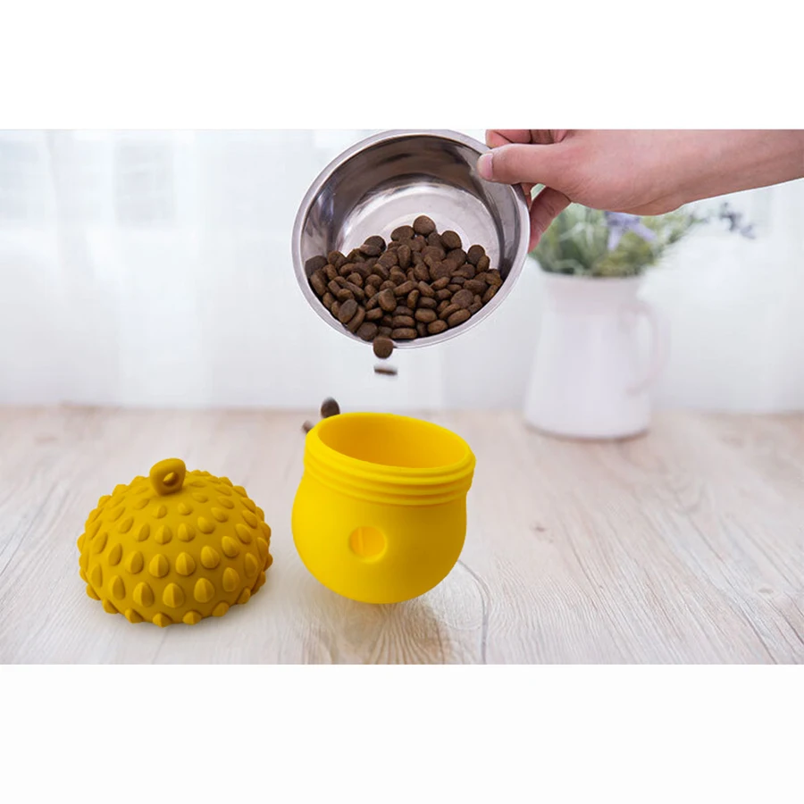 Dog Toys Leaking Food Ball Funny Interactive Pet Slow Feeder Bowl Puzzle Toy Pinecone Pet Tooth Cleaning Chew Toys Pet Supplies