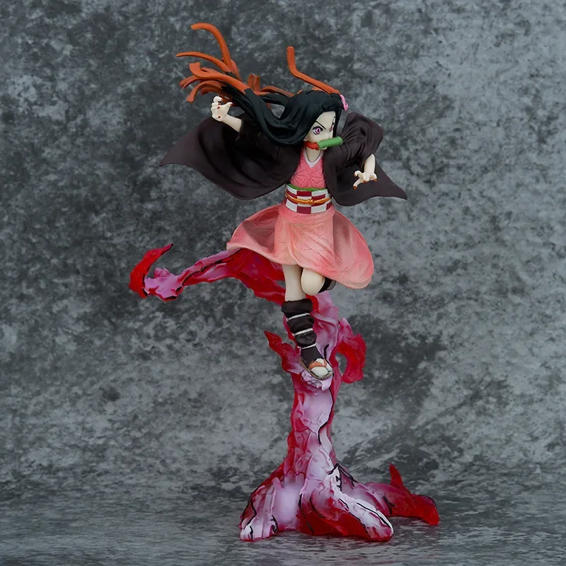 Demon Slayer Anime Action Figure, Kamado Nezuko, Boneca Personagem dos desenhos animados, Modelo PVC, Decoração Desktop, Brinquedos Estátua Colecionáveis, 23cm