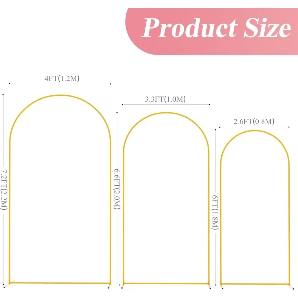 for Wedding Arch, Arched Backdrop Frame for Birthday Party Baby Shower Graduation Ceremony Decoration, Wedding Arch