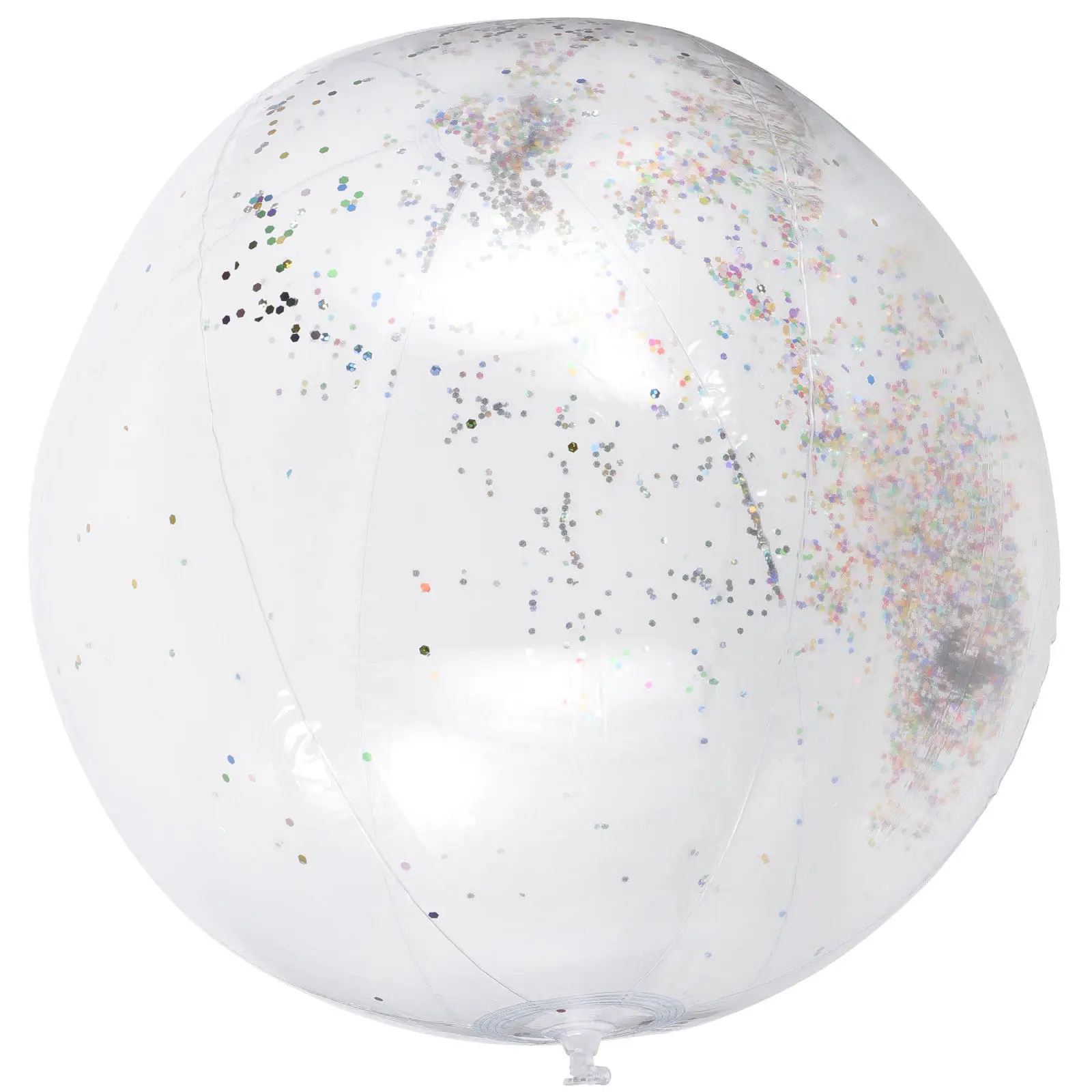 1Set Glitter Sequins Inflatable Beach Ball Clear Premium Plastic Safe for Kids Pool Garden Party Summer Swimming Exercise Hand
