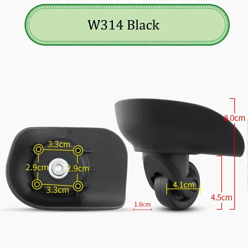 W314 Universal Wheel Replacement Suitcase Convenient Silent Smooth Shock Durable Absorbing Rotating Accessories Caster Wheels