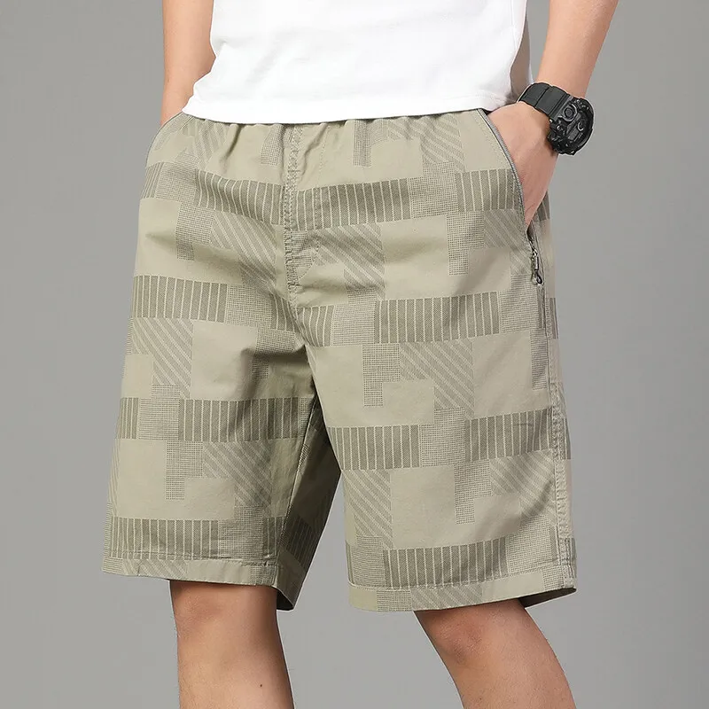 Mens Fashion Sweat Shorts Elastic Waist Casual Shorts Printed Beach Shorts Relaxed Fit Running Shorts 100%  Cotton Shorts