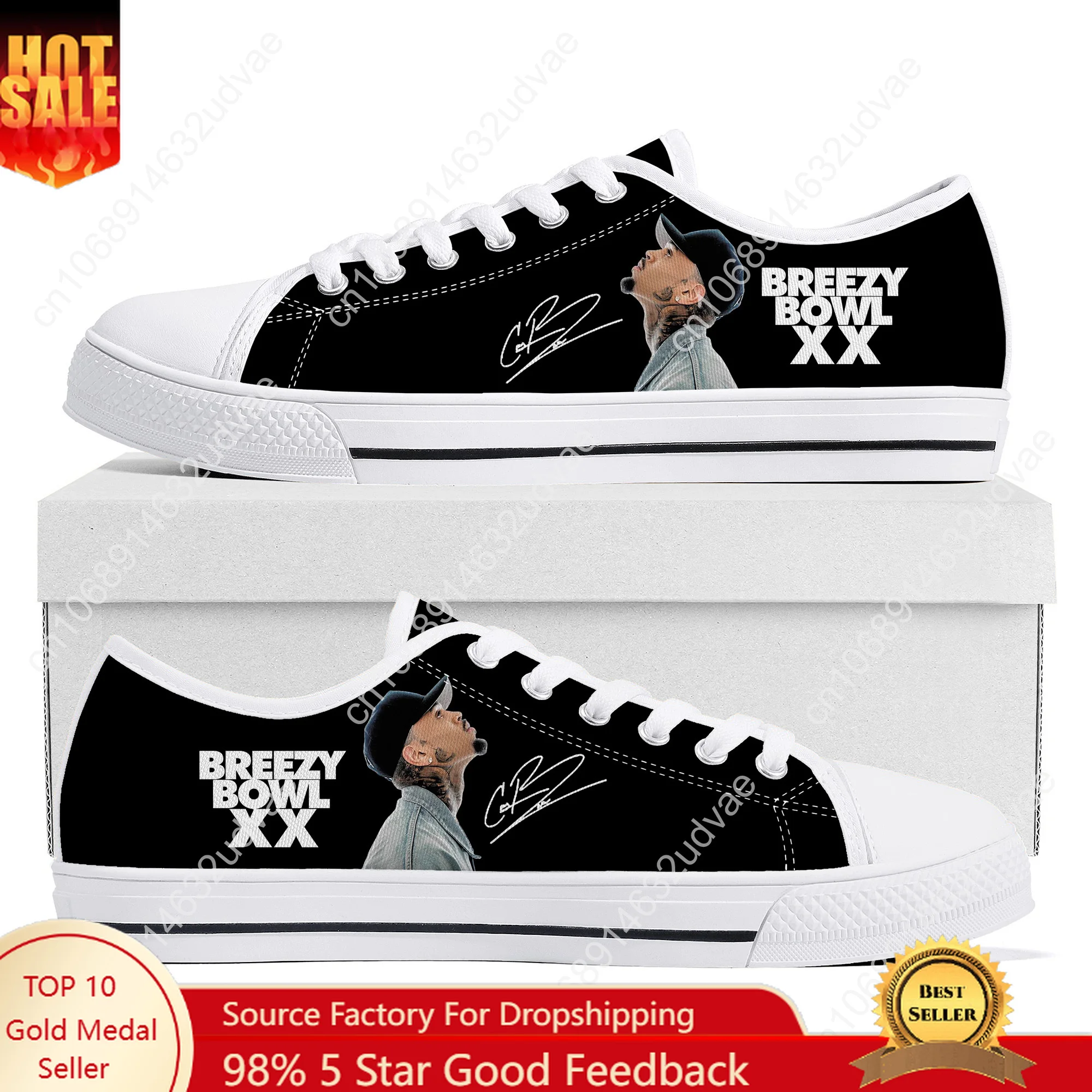 Chris Brown Low Top Sneakers Mens Womens Teenager High Quality Canvas Sneaker 3D Print Casual Couple Shoes Personalized Shoe
