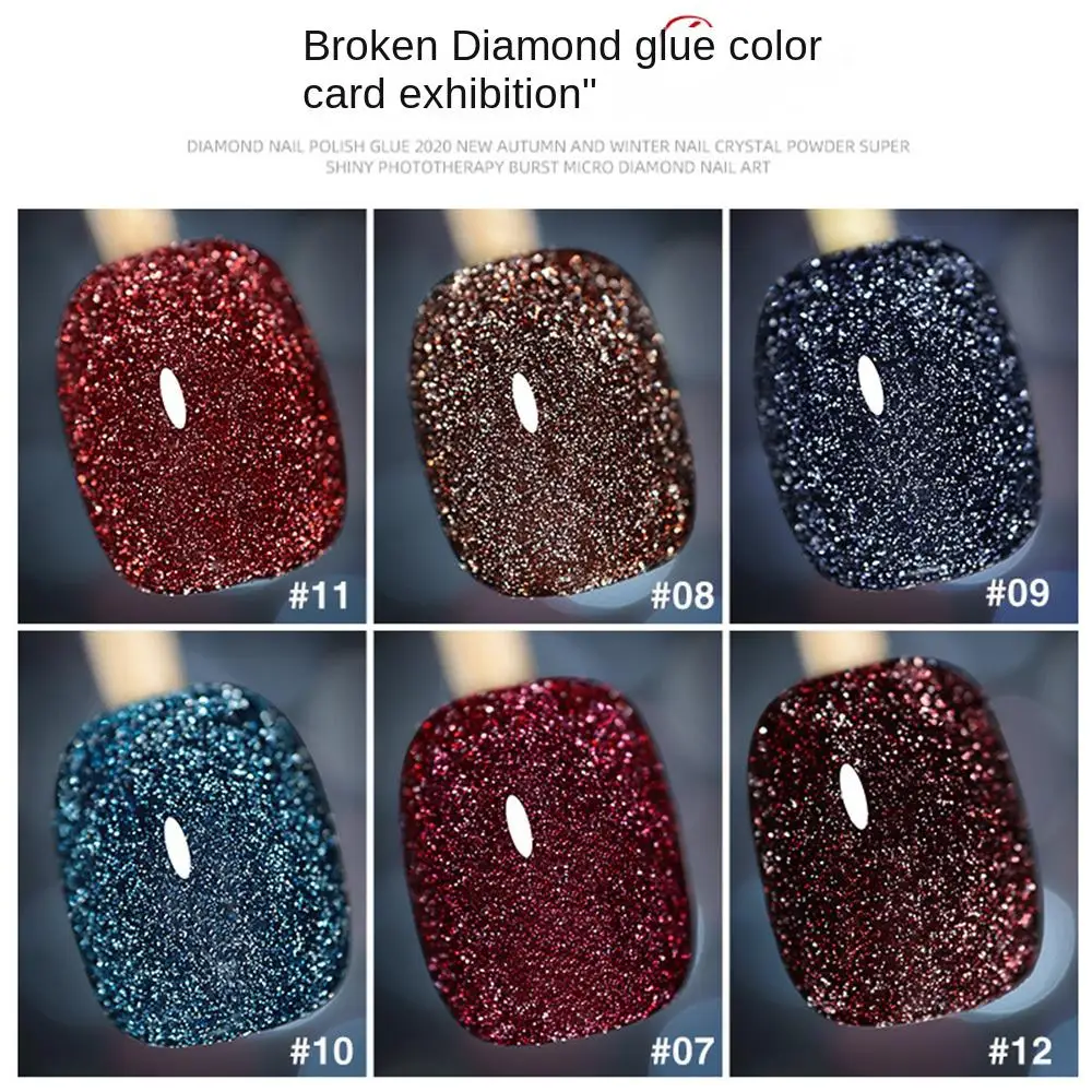 Nail Polish Explosion Flash 5ml Laser Kaleidoscope Gel Nail Polish Broken Crystal Cats Eye Ge Led Gel Nail Art