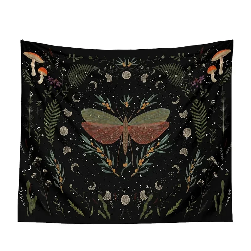 VIKAMA Witchy Snake Moon Phase Tapestry, Dark Aesthetic Mystical Wall Hanging for Bedroom Living Room Home Decor