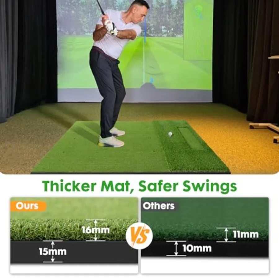 دواسة جولف DualTurf مع صينية كروية 5x4Ft 31 مللي متر سميكة جولف ضرب الحصير للداخلية في الهواء الطلق ممارسة العشب القيادة المدى الحصير ل