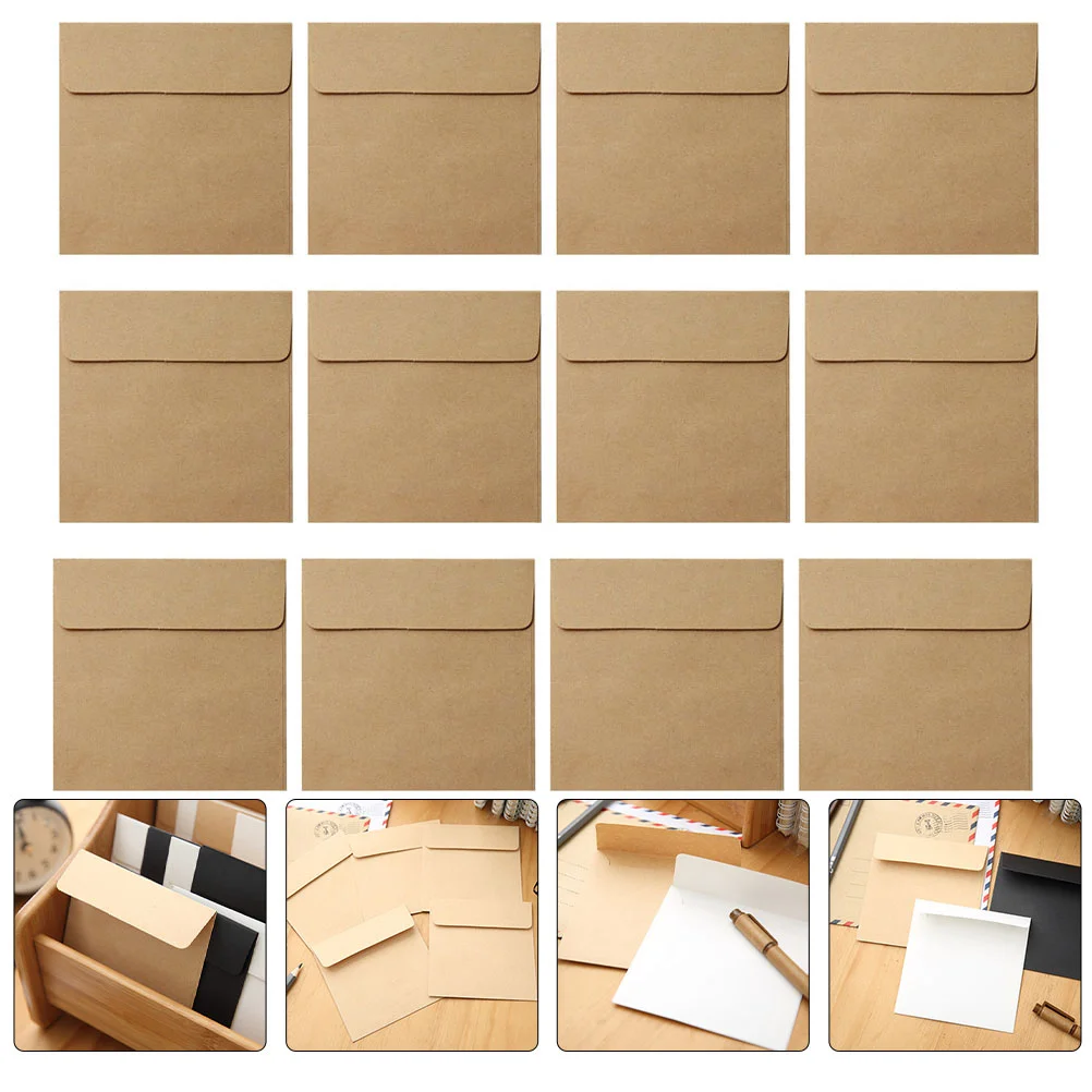 

100 Pcs Cards Kraft Envelope Note Envelopes Small Business Keys Packets Khaki File Coin