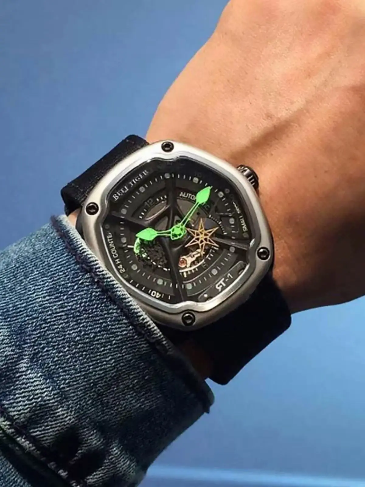 【REEF TIGER】 Orologi da uomo, potenti orologi meccanici con movimento, orologi automatici a cinque stelle, orologi da uomo d'affari da uomo