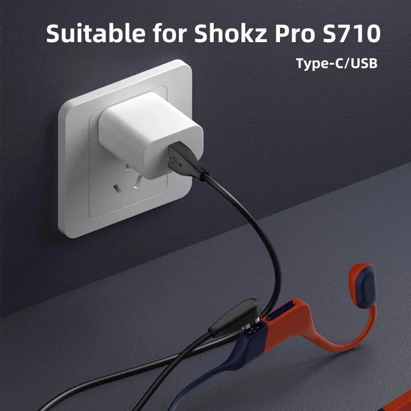 Cable de carga magnético USB tipo C para Shokz Pro S710 USB de carga rápida