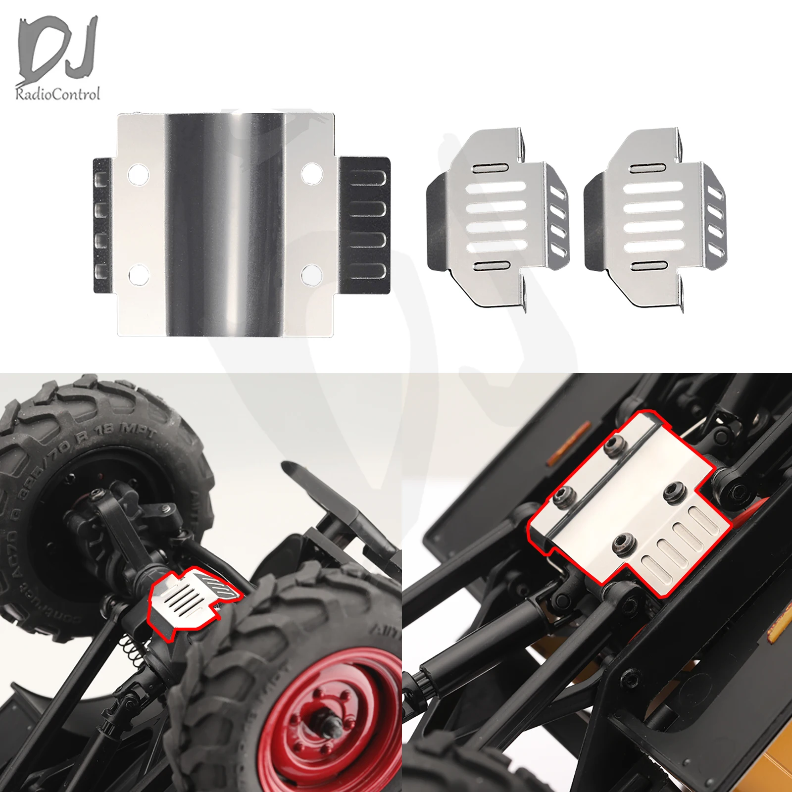 DJ Metal Bottom Guard Rgg Armor for FMS 1/24 FCX24 Xiaoqi Simulation Half Truck Wagon RC Climbing Car Upgrade Accessories Parts