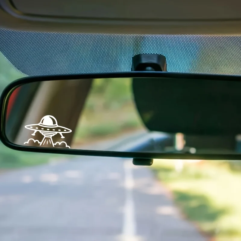 

2PCS/SET Eye - Catching Minimalist UFO Sticker, Perfect for Helmets, Backpacks, Mirrors, Cups & Photo Frames