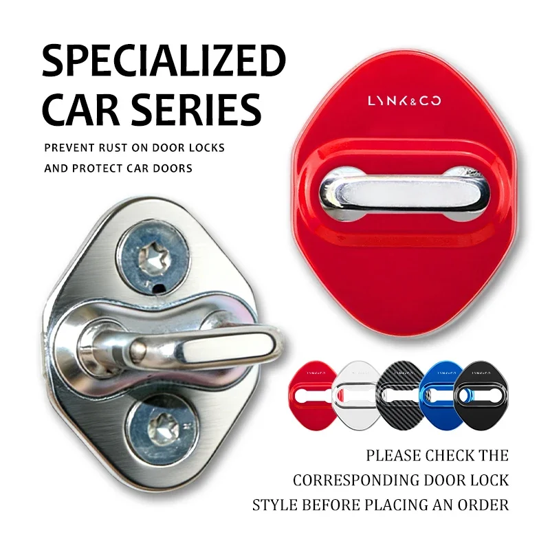 4PCS Stainless Steel Car Door Lock Buckle Protective Cover Accessory For LYNK&CO Phev 05 Phev 06 Phev 09 01 02 Hatchback 03
