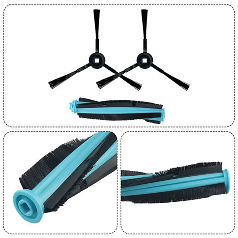 AT28-6PCS فرشاة رئيسية فرشاة جانبية فلتر Hepa وسادات ممسحة لـ Airrobo T9 / Eufy L35 + مرفقات المكنسة الكهربائية