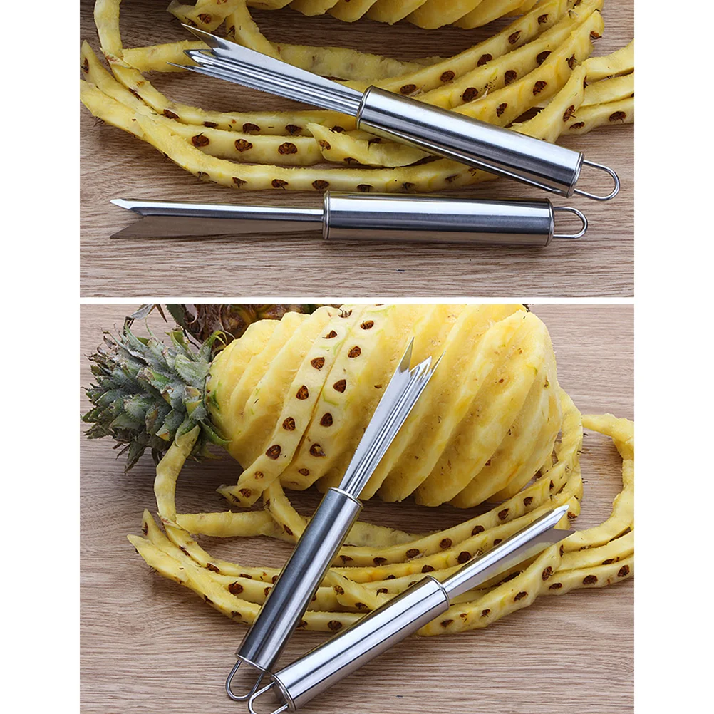 4pcs Pineapple Peeler Fork Stainless Steel Paring Pineapple Peeler Pineapple Eye Remover Fruit For Home Kitchen