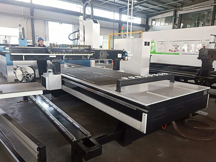 Changer Auto Tool Atc 1325 Cnc Router 4 Axis 3D Máquina de escultura em madeira com rotativo