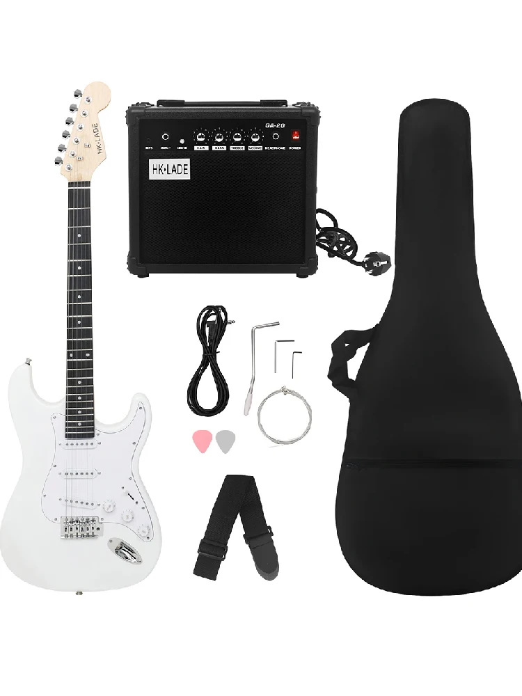 HK-LADE 6 String 39 Inch Electric Guitar Campus Student Rock Band Trendy Play Electric Guitar Pairing Beginner Set