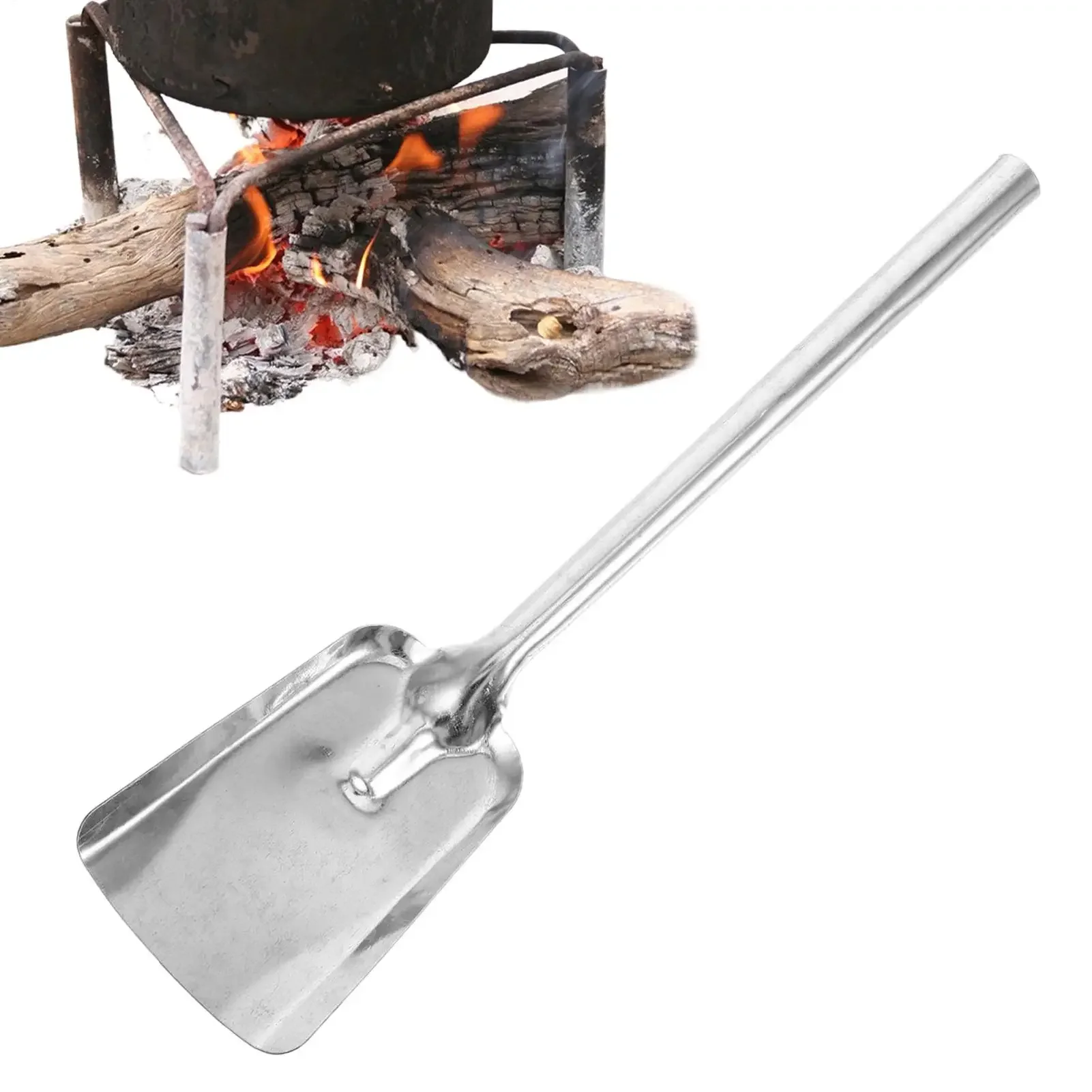Iron Coal Shovel Ash Shovel Slag Shovel Stove for Kitchen Long Handle Coal Ash Garden Fireplace