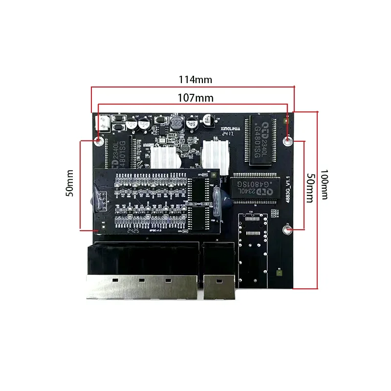 10 porte 10/100/1000M 8 porte 802.3at/af poe in/out 48v con modulo switch industriale uplink/nvr a 2 porte