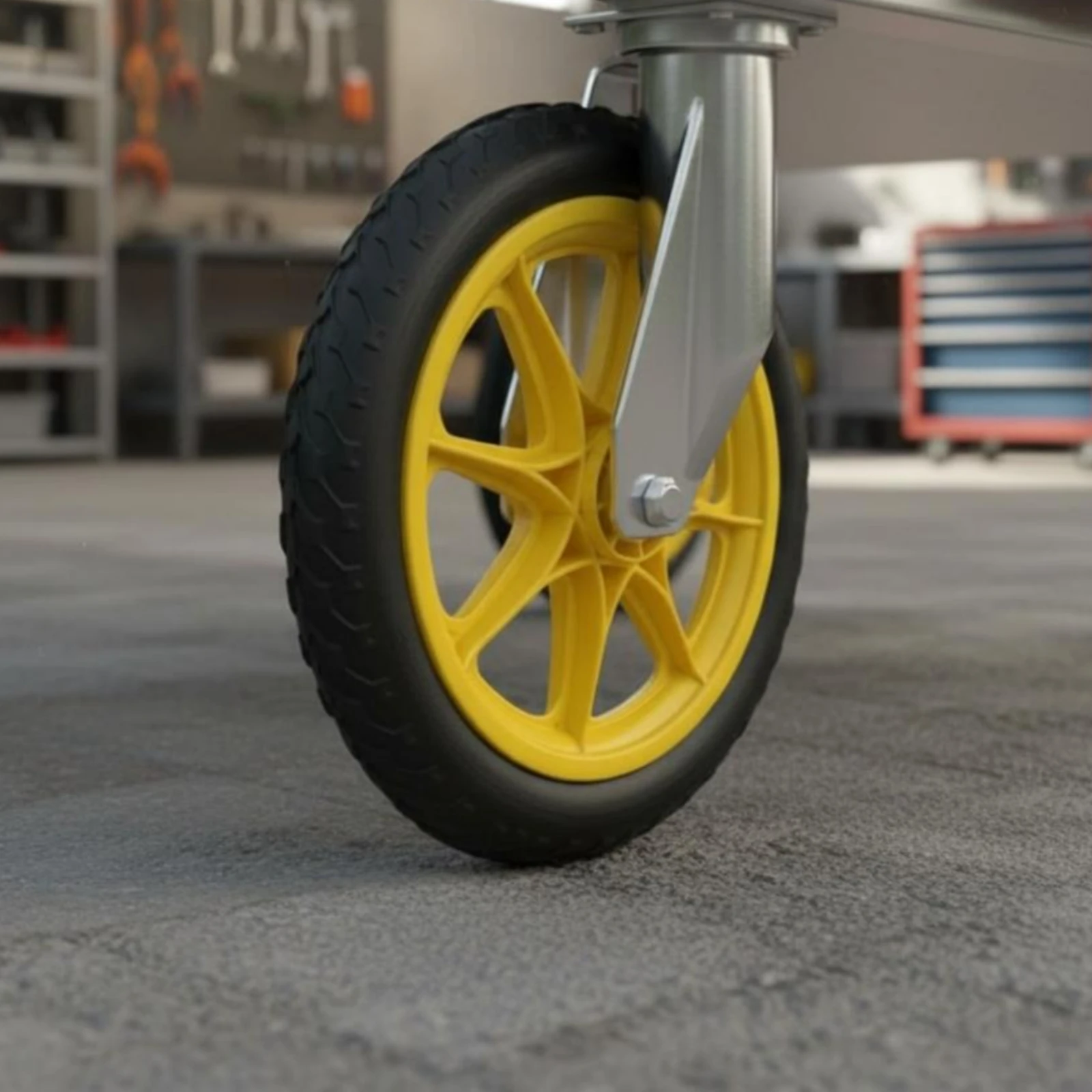 Tool Utility Wheel Solid PU Foam Wheel Equipment Part Non-Inflatable Metal Bearing