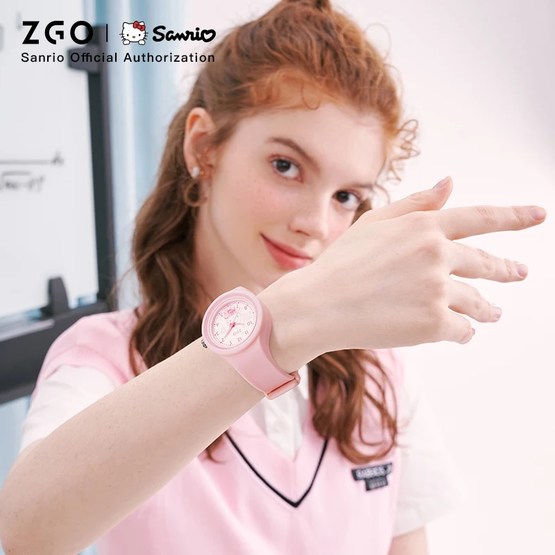 Zgo X Lil\' hellokitty Kuromi jam tangan Bahan womankids Boys Girls original waterproof quartz watch cute gift 877