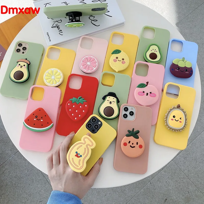 3D Luxury Cartoon fruit Holder Cover for Realme 8 7i 6 5 Pro 6s 6i 5s 5i C3 X2 3 Pro XT X X50 X3 Super Zoom C2 Case Cute Holder