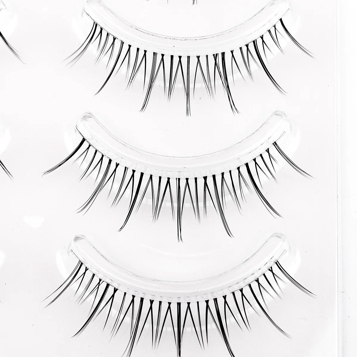 3D False Eyelash 5 Pairs Lashes Manga Clear Band Wispy Small Flame Under False Lashes Strip Natural Bottom Eyelashes Korean