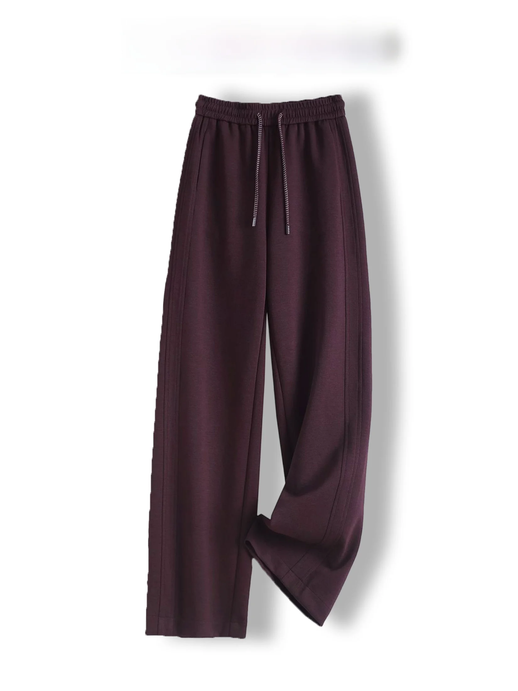 

Retro High Waist Wide Leg Casual Pants Thick Woolen Elastic Waist Autumn Style Comfortable Fashionable Girls Commute Wear