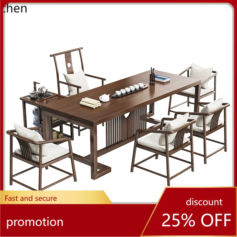HT tea table new Chinese zen log kung fu modern simple tea table home living room