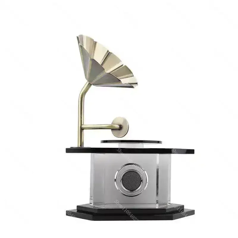 Simple Vertical Retro Gramophone Model Ornament, Light Luxury Decor for Model Room, Entryway, Wine Cabinet, Telephone Display